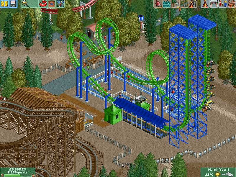 Rollercoaster Tycoon 2 Scenario - Electric Fields complete! : r/rct